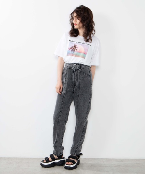 WEGO（ウィゴー）の「WEGO/カラーレインボーフォトプリントTシャツ（Tシャツ/カットソー・レディース・ブラック/ホワイト・SMALL/MEDIUM/LARGE）」の9枚目の写真