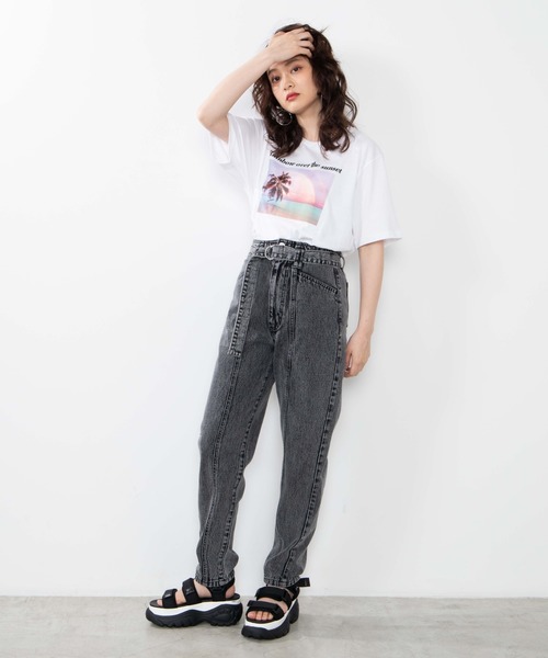 WEGO（ウィゴー）の「WEGO/カラーレインボーフォトプリントTシャツ（Tシャツ/カットソー・レディース・ブラック/ホワイト・SMALL/MEDIUM/LARGE）」の5枚目の写真