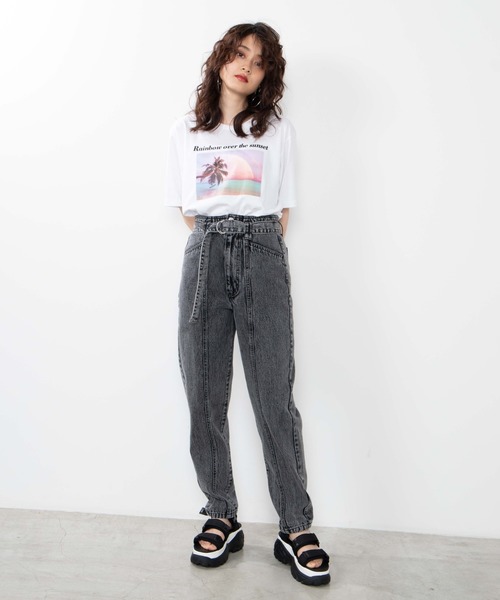 WEGO（ウィゴー）の「WEGO/カラーレインボーフォトプリントTシャツ（Tシャツ/カットソー・レディース・ブラック/ホワイト・SMALL/MEDIUM/LARGE）」の7枚目の写真