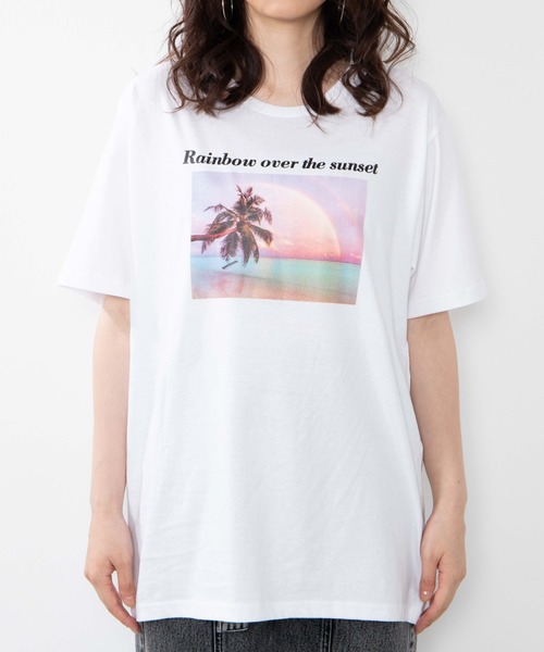 WEGO（ウィゴー）の「WEGO/カラーレインボーフォトプリントTシャツ（Tシャツ/カットソー・レディース・ブラック/ホワイト・SMALL/MEDIUM/LARGE）」の8枚目の写真