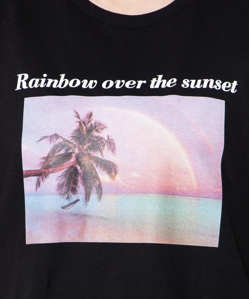 WEGO（ウィゴー）の「WEGO/カラーレインボーフォトプリントTシャツ（Tシャツ/カットソー・レディース・ブラック/ホワイト・SMALL/MEDIUM/LARGE）」の6枚目の写真
