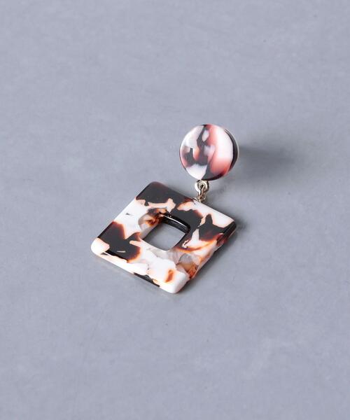 UNITED ARROWS（ユナイテッドアローズ）の「UWCB サークル スクエア ピアス（ピアス（両耳用）・レディース・ブラック/ターコイズブルー/ホワイト・FREE）」の9枚目の写真