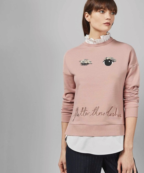 TED BAKER テッドベイカー 鳥 プリント ワイド パンツ ピンク AMBIDEX Store 【予約販売】〇sashiko jacquard ギャザーワイド
