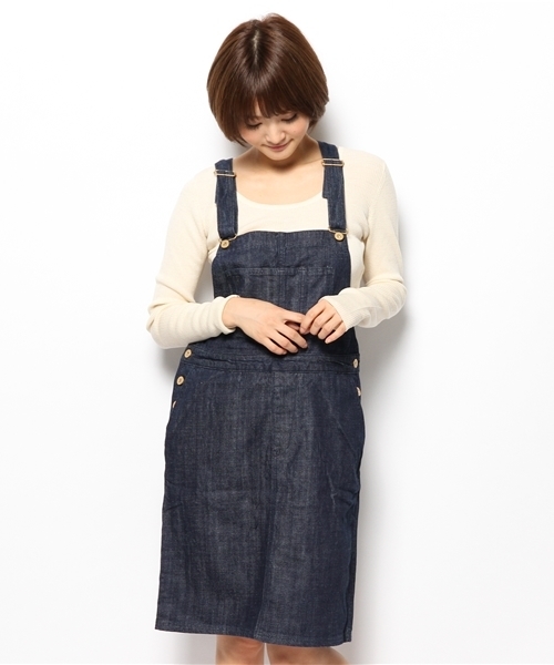 CIAOPANIC TYPY（チャオパニックティピー）の「デニムサロペットスカート（デニムスカート・レディース・ネイビー/ブルー・MEDIUM/SMALL）」の3枚目の写真