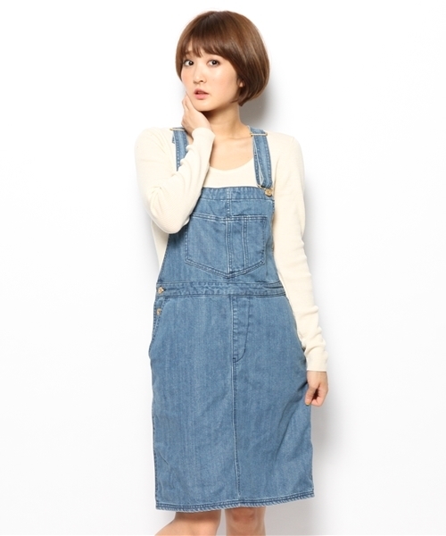 CIAOPANIC TYPY（チャオパニックティピー）の「デニムサロペットスカート（デニムスカート・レディース・ネイビー/ブルー・MEDIUM/SMALL）」の2枚目の写真