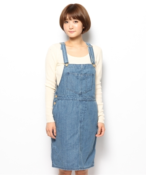 CIAOPANIC TYPY（チャオパニックティピー）の「デニムサロペットスカート（デニムスカート・レディース・ネイビー/ブルー・MEDIUM/SMALL）」の4枚目の写真