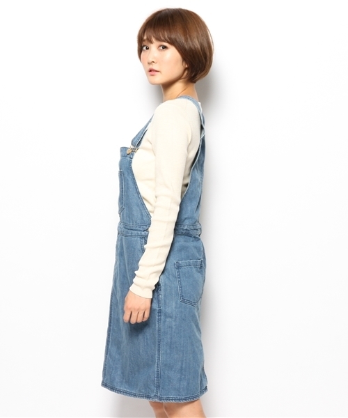 CIAOPANIC TYPY（チャオパニックティピー）の「デニムサロペットスカート（デニムスカート・レディース・ネイビー/ブルー・MEDIUM/SMALL）」の5枚目の写真