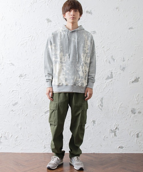 coco 未使用品 マイノリティコレクション Minority Collection メンズ パンツ 2(L) 赤×グレー ジャージ素材 MinoriTY カーゴパンツ 「MinoriTY」とろみ素材落ち感ワイド