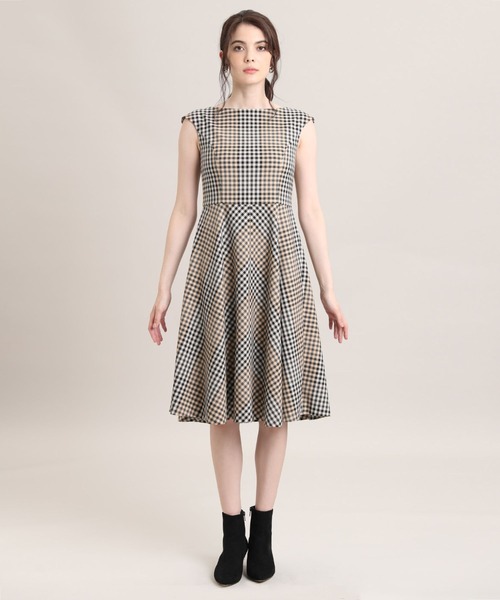 高級素材使用ブランド Ef De マーリエパーエフデ のファッション Par Maglie セール ワンピース ドレス Maglie Ef De チェックフレアワンピース ワンピース Maglie Par Par ワンピース