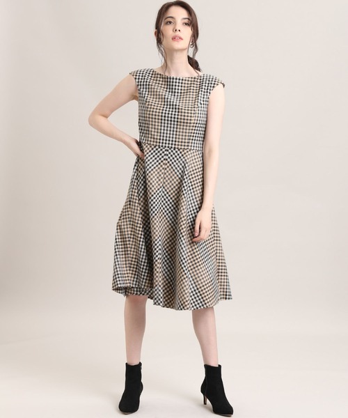 高級素材使用ブランド Ef De マーリエパーエフデ のファッション Par Maglie セール ワンピース ドレス Maglie Ef De チェックフレアワンピース ワンピース Maglie Par Par ワンピース