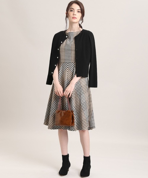 高級素材使用ブランド Ef De マーリエパーエフデ のファッション Par Maglie セール ワンピース ドレス Maglie Ef De チェックフレアワンピース ワンピース Maglie Par Par ワンピース