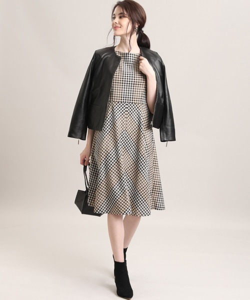 高級素材使用ブランド Ef De マーリエパーエフデ のファッション Par Maglie セール ワンピース ドレス Maglie Ef De チェックフレアワンピース ワンピース Maglie Par Par ワンピース