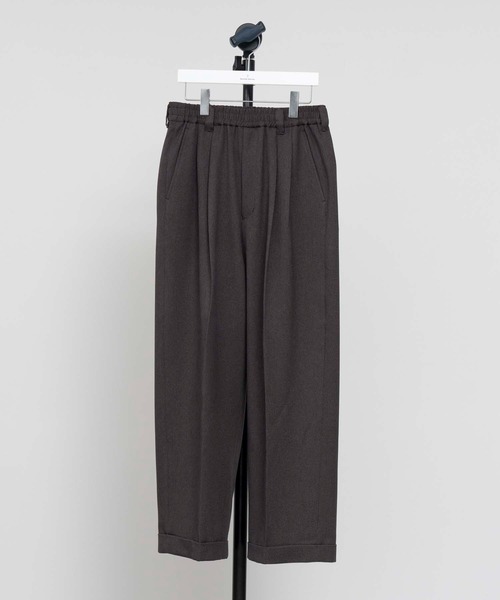 MAISON SPECIAL（メゾンスペシャル）の「《ユニセックスアイテム》フルフラン/LANATEC/ラナテック ストレッチダブルワイドスラックス 【MAISON SPECIAL/メゾンスペシャル】■セットアップ対応■（スラックス・メンズ・ブラック/ベージュ/カーキ/モスグリーン/ブラウン・1/0/2）」の3枚目の写真