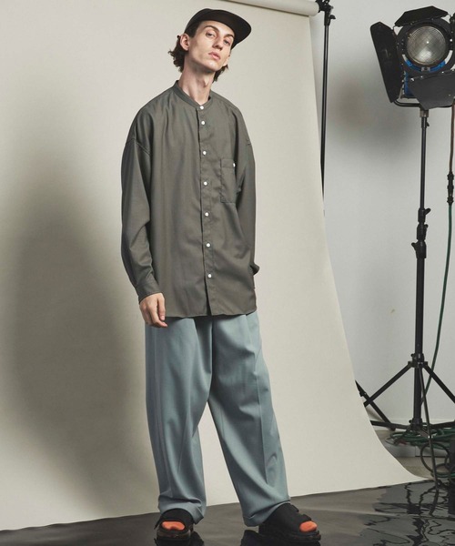 MAISON SPECIAL（メゾンスペシャル）の「《ユニセックスアイテム》フルフラン/LANATEC/ラナテック ストレッチダブルワイドスラックス 【MAISON SPECIAL/メゾンスペシャル】■セットアップ対応■（スラックス・メンズ・ブラック/ベージュ/カーキ/モスグリーン/ブラウン・1/0/2）」の7枚目の写真