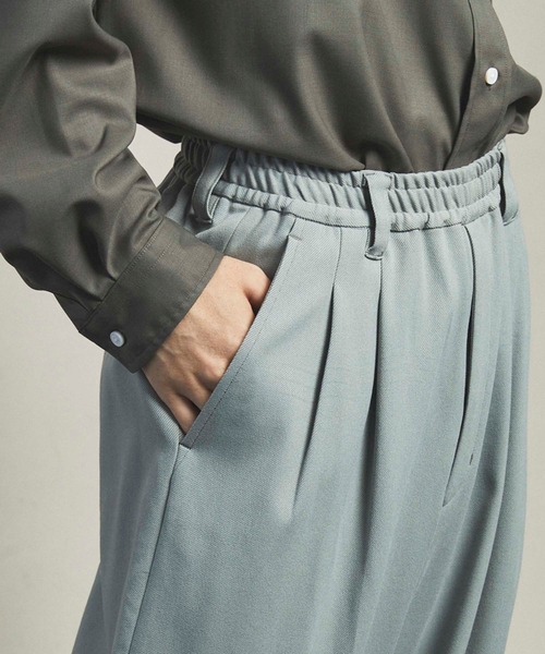 MAISON SPECIAL（メゾンスペシャル）の「《ユニセックスアイテム》フルフラン/LANATEC/ラナテック ストレッチダブルワイドスラックス 【MAISON SPECIAL/メゾンスペシャル】■セットアップ対応■（スラックス・メンズ・ブラック/ベージュ/カーキ/モスグリーン/ブラウン・1/0/2）」の12枚目の写真