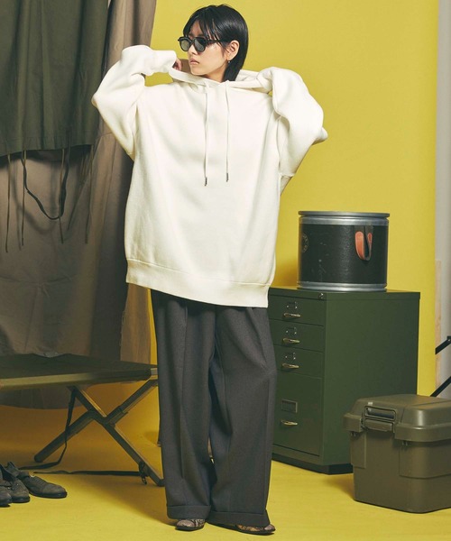 MAISON SPECIAL（メゾンスペシャル）の「《ユニセックスアイテム》フルフラン/LANATEC/ラナテック ストレッチダブルワイドスラックス 【MAISON SPECIAL/メゾンスペシャル】■セットアップ対応■（スラックス・メンズ・ブラック/ベージュ/カーキ/モスグリーン/ブラウン・1/0/2）」の19枚目の写真