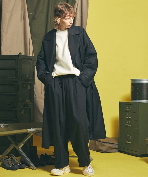 MAISON SPECIAL（メゾンスペシャル）の「《ユニセックスアイテム》フルフラン/LANATEC/ラナテック ストレッチダブルワイドスラックス 【MAISON SPECIAL/メゾンスペシャル】■セットアップ対応■（スラックス・メンズ・ブラック/ベージュ/カーキ/モスグリーン/ブラウン・1/0/2）」の15枚目の写真