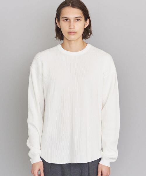 BEAUTY&YOUTH UNITED ARROWS（ビューティーアンドユースユナイテッドアローズ）の「BY 20 コットン サーマル ワイドフォルム カットソー（Tシャツ/カットソー・メンズ・ブラック/ホワイト/ナチュラル・X-LARGE/LARGE/MEDIUM/SMALL）」の8枚目の写真