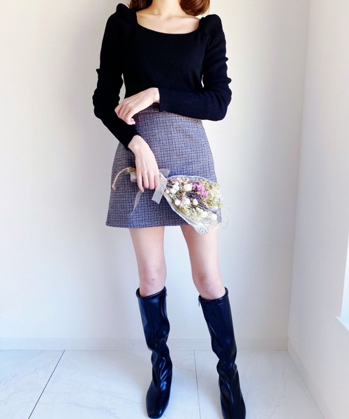 Loueme(ルエム)の「チェックミニスカパン(スカート・レディース・ブラック/アイボリー・M)」の15枚目の写真