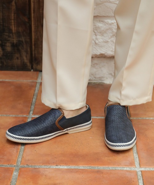 UNION STATION（ユニオンステーション）の「【低反発ソール】イントレチャート風スリッポン（スリッポン・メンズ・ホワイト/ブラック/ネイビー/ホワイト系その他・S/M/L）」の5枚目の写真