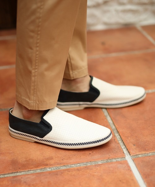 UNION STATION（ユニオンステーション）の「【低反発ソール】イントレチャート風スリッポン（スリッポン・メンズ・ホワイト/ブラック/ネイビー/ホワイト系その他・S/M/L）」の8枚目の写真