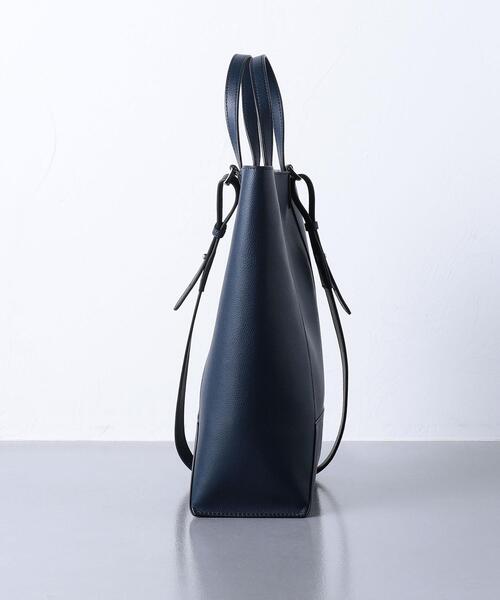 極美品✨ ユナイテッドアローズ トートバッグ オールレザー ネイビー A4可 UNITED ARROWS トートバッグ VERTICAL ベーシック レディース