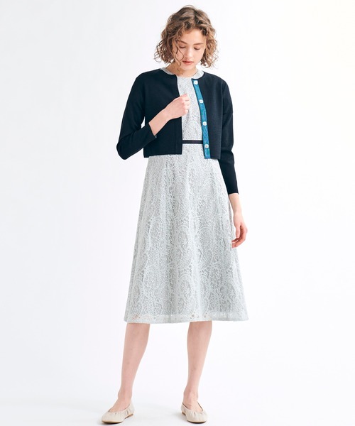 【美品】LANVIN on blue カーディガン　ジャケット LANVIN en Bleu（ランバンオンブルー）の「ニットジャケット