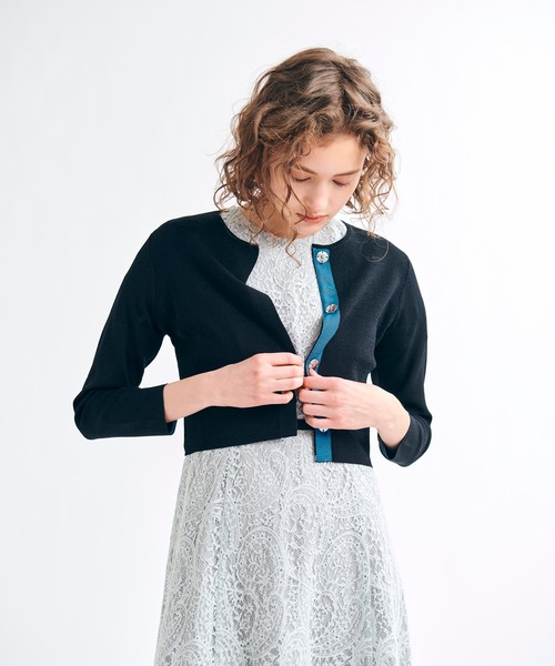 LANVINジャケットカーディガン LANVIN en Bleu（ランバンオンブルー）の「ニットジャケット