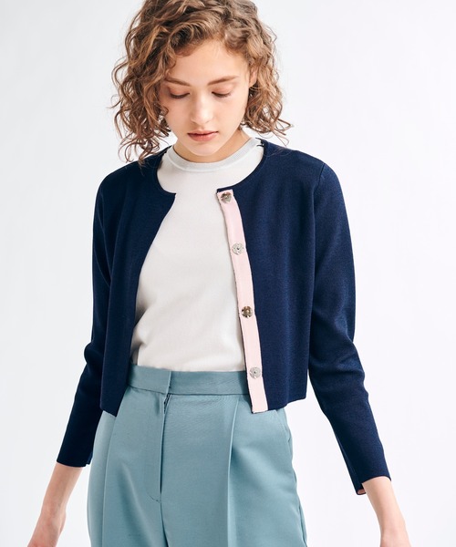 LANVINジャケットカーディガン LANVIN en Bleu カーディガン セットアップ スウェット スナップ