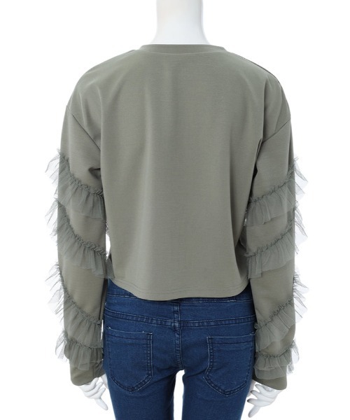 fifth calin（フィフスカラン）の「チュールフリルプルオーバー（Tシャツ/カットソー・レディース・ブラック/ベージュ/カーキ・MEDIUM）」の7枚目の写真