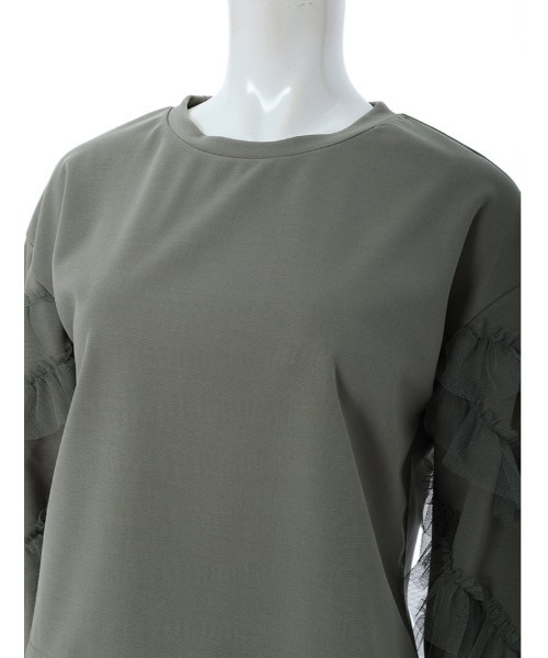 fifth calin（フィフスカラン）の「チュールフリルプルオーバー（Tシャツ/カットソー・レディース・ブラック/ベージュ/カーキ・MEDIUM）」の8枚目の写真