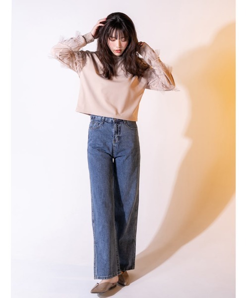 fifth calin（フィフスカラン）の「チュールフリルプルオーバー（Tシャツ/カットソー・レディース・ブラック/ベージュ/カーキ・MEDIUM）」の20枚目の写真