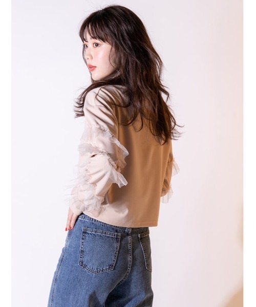 fifth calin（フィフスカラン）の「チュールフリルプルオーバー（Tシャツ/カットソー・レディース・ブラック/ベージュ/カーキ・MEDIUM）」の22枚目の写真