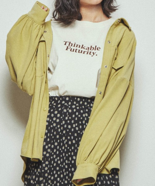 WEGO(ウィゴー)の「WEGO/ボリュームスリーブCPOジャケット(ブルゾン・レディース・グリーン系その他/ホワイト/ブラック/その他1/ブラック系その他・FREE)」の4枚目の写真