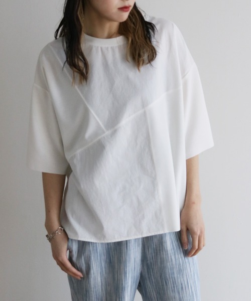 Lant Kalte（ラントカルテ）の「【Lant Kalte】カット×タイプライタードッキングプルオーバー（Tシャツ/カットソー・レディース・オフホワイト/ブラック/グレイッシュベージュ・M）」の20枚目の写真