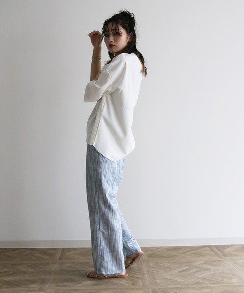 Lant Kalte（ラントカルテ）の「【Lant Kalte】カット×タイプライタードッキングプルオーバー（Tシャツ/カットソー・レディース・オフホワイト/ブラック/グレイッシュベージュ・M）」の18枚目の写真