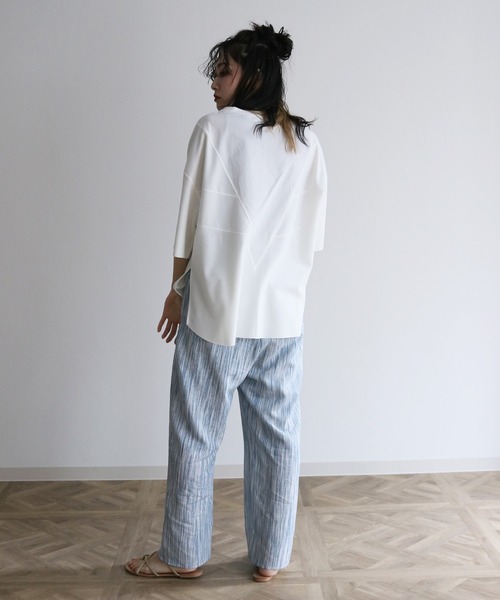 Lant Kalte（ラントカルテ）の「【Lant Kalte】カット×タイプライタードッキングプルオーバー（Tシャツ/カットソー・レディース・オフホワイト/ブラック/グレイッシュベージュ・M）」の11枚目の写真