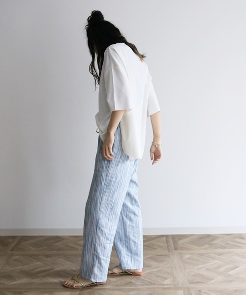 Lant Kalte（ラントカルテ）の「【Lant Kalte】カット×タイプライタードッキングプルオーバー（Tシャツ/カットソー・レディース・オフホワイト/ブラック/グレイッシュベージュ・M）」の4枚目の写真