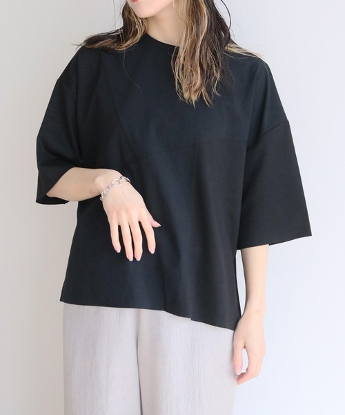 Lant Kalte（ラントカルテ）の「【Lant Kalte】カット×タイプライタードッキングプルオーバー（Tシャツ/カットソー・レディース・オフホワイト/ブラック/グレイッシュベージュ・M）」の13枚目の写真