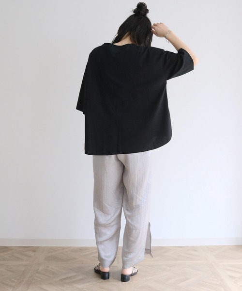 Lant Kalte（ラントカルテ）の「【Lant Kalte】カット×タイプライタードッキングプルオーバー（Tシャツ/カットソー・レディース・オフホワイト/ブラック/グレイッシュベージュ・M）」の9枚目の写真