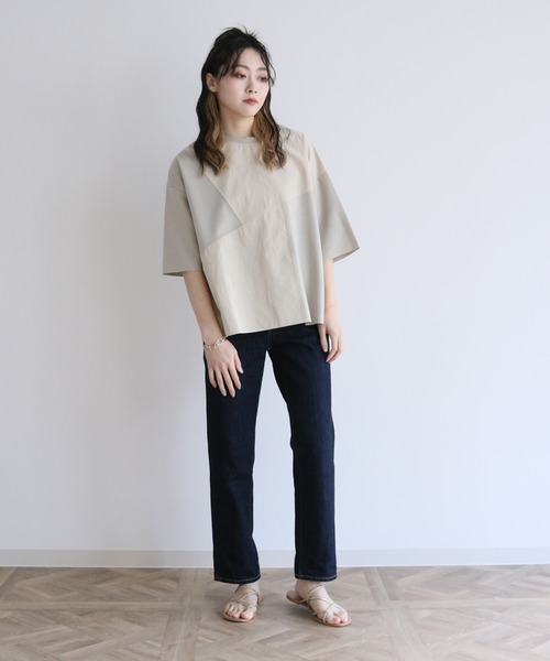 Lant Kalte（ラントカルテ）の「【Lant Kalte】カット×タイプライタードッキングプルオーバー（Tシャツ/カットソー・レディース・オフホワイト/ブラック/グレイッシュベージュ・M）」の12枚目の写真