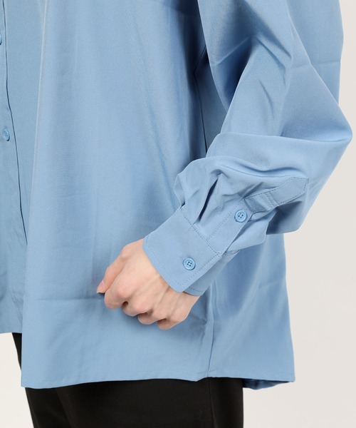 TopIsm（トップイズム）の「バックプリント ビッグシルエットロング丈オープンカラーシャツ（シャツ/ブラウス・メンズ・ブラック/オフホワイト/サックスブルー・LL/M/L）」の11枚目の写真