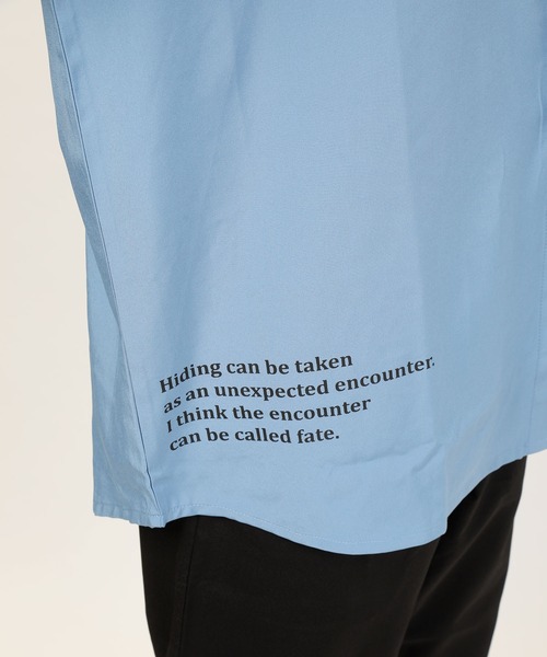 TopIsm（トップイズム）の「バックプリント ビッグシルエットロング丈オープンカラーシャツ（シャツ/ブラウス・メンズ・ブラック/オフホワイト/サックスブルー・LL/M/L）」の15枚目の写真