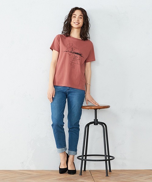 COMME CA ISM(コムサイズム)の「《コットン》 クルーネック プリントTシャツ(Tシャツ/カットソー・レディース・ホワイト/ローズ/カーキ/ブラック・SMALL/MEDIUM/LARGE)」の19枚目の写真