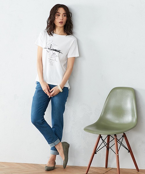 COMME CA ISM(コムサイズム)の「《コットン》 クルーネック プリントTシャツ(Tシャツ/カットソー・レディース・ホワイト/ローズ/カーキ/ブラック・SMALL/MEDIUM/LARGE)」の15枚目の写真