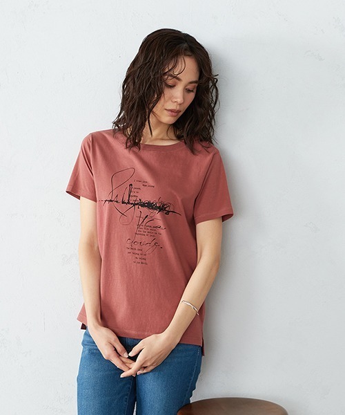 COMME CA ISM(コムサイズム)の「《コットン》 クルーネック プリントTシャツ(Tシャツ/カットソー・レディース・ホワイト/ローズ/カーキ/ブラック・SMALL/MEDIUM/LARGE)」の22枚目の写真