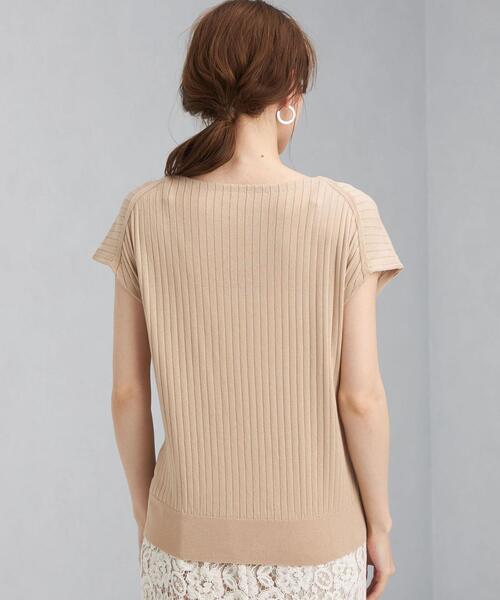 green label relaxing（グリーンレーベルリラクシング）の「[ 手洗い可能 ] CB ワイド リブ フレンチ スリーブ プルオーバー ニット（ニット/セーター・レディース・ピンク/ブラウン/ベージュ・FREE）」の6枚目の写真