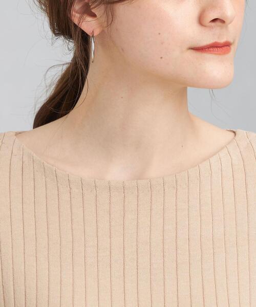 green label relaxing（グリーンレーベルリラクシング）の「[ 手洗い可能 ] CB ワイド リブ フレンチ スリーブ プルオーバー ニット（ニット/セーター・レディース・ピンク/ブラウン/ベージュ・FREE）」の7枚目の写真