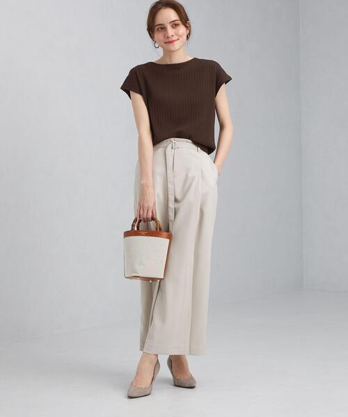 green label relaxing（グリーンレーベルリラクシング）の「[ 手洗い可能 ] CB ワイド リブ フレンチ スリーブ プルオーバー ニット（ニット/セーター・レディース・ピンク/ブラウン/ベージュ・FREE）」の12枚目の写真