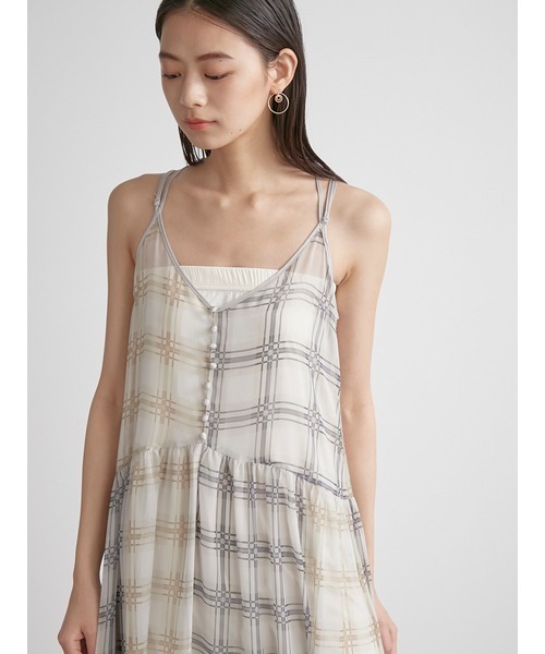 LILY BROWN（リリーブラウン）の「パッチワーク柄キャミワンピース（ワンピース・レディース・ブラック/ベージュ/マルチ・FREE）」の7枚目の写真